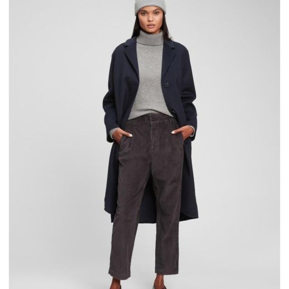 GAP High Rise Corduroy Joggers Pants Black Night - Picture 1 of 5